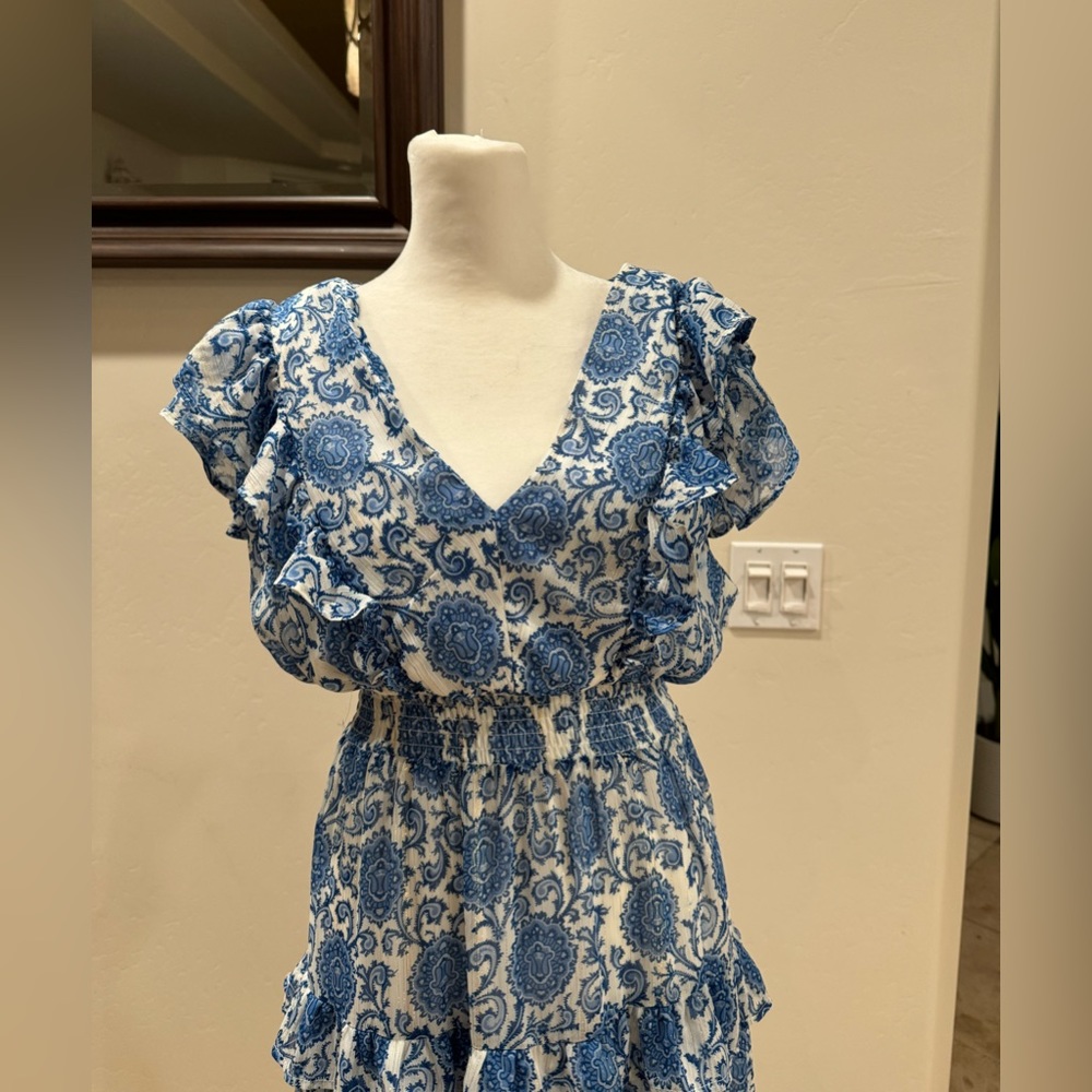 🫖 AQUA-Ruffled Floral Maxi Dress🫖 - Picture 6 of 8